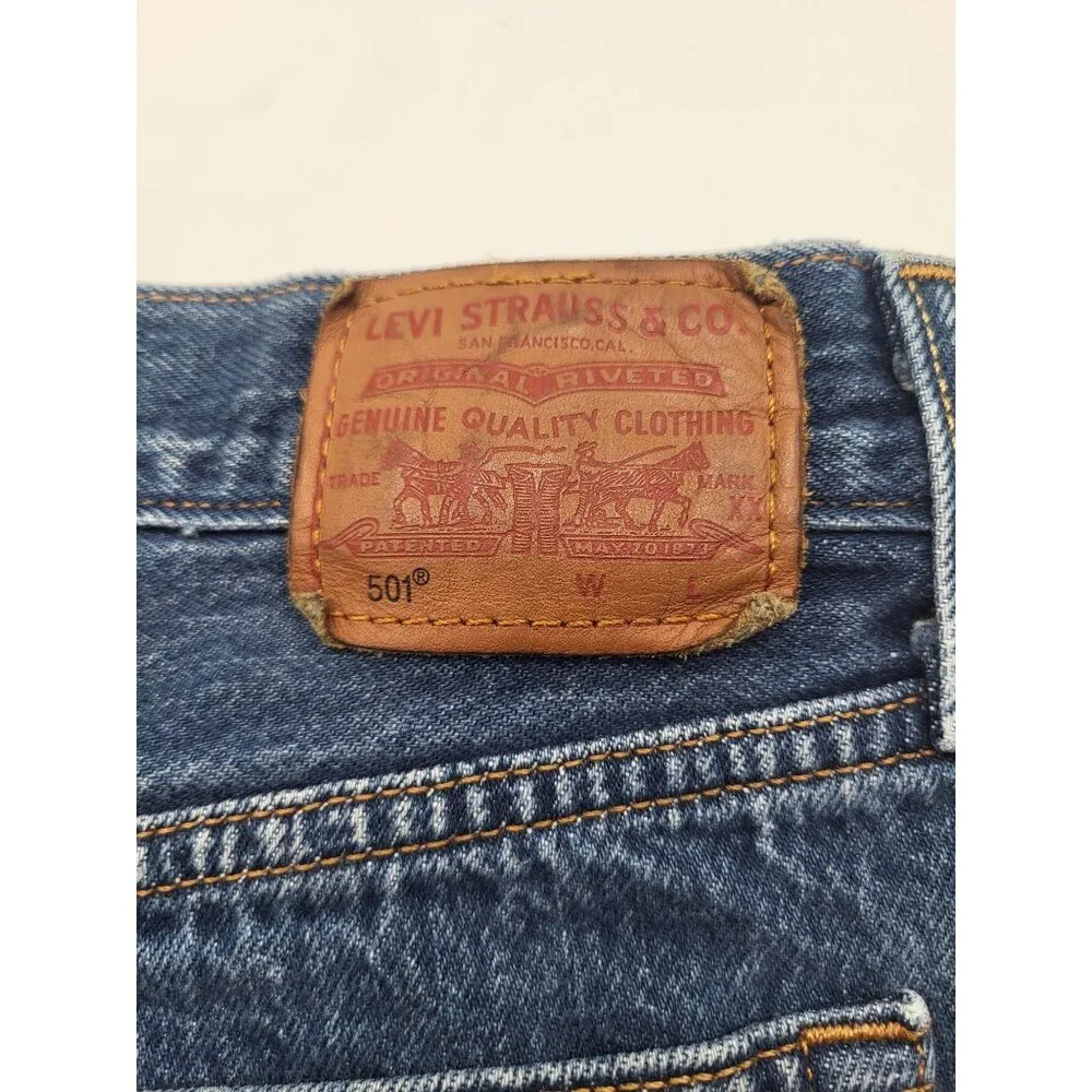 Levi's 501 Cut Off Shorts Womens 29 Denim Classic Button Fly Cowgirl Western - Picture 8 of 11